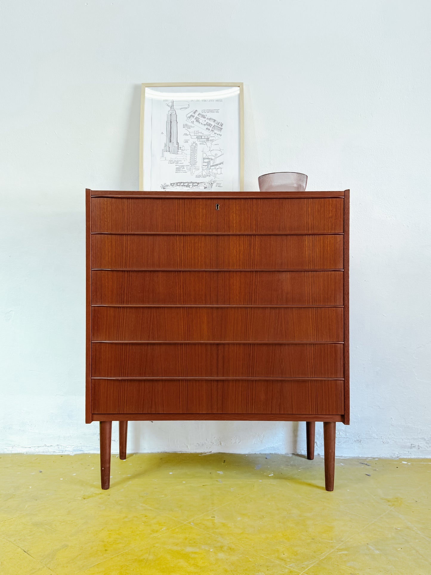 Cassettiera vintage design danese anni 50 [80j41882] misure L.88 H.103 P.42