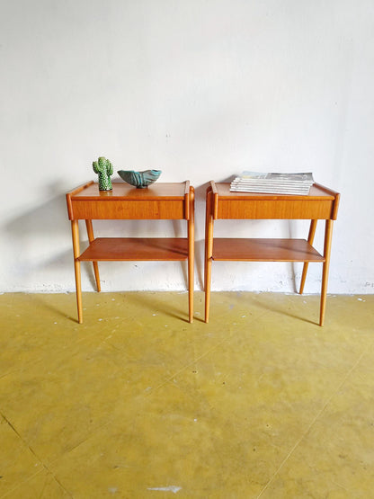 Comodini AB Carlström & Co. Möbelfabrik design svedese vintage anni 50 [80sw24733] misure L.46 P.32 H.52