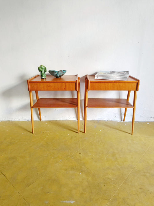 Comodini AB Carlström & Co. Möbelfabrik design svedese vintage anni 50 [80sw24733] misure L.46 P.32 H.52