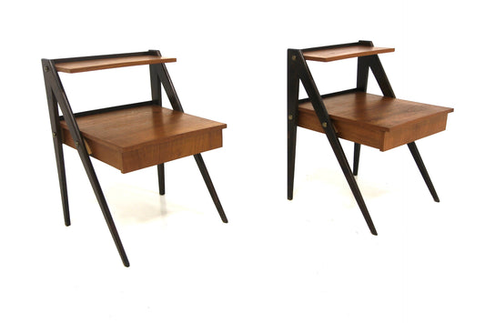 Comodini design svedese vintage anni 50 [sw28057] misure L.40 H.55 P.40