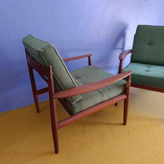 [Una disponibile] Poltrona Grete Jalk FD118 design danese originale vintage anni 60 [2p-gretejalk] misure L.80 P.71 H.80/43