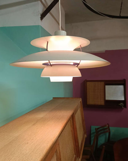 Lampada PH5 Poul Henningsen Louis Poulsen Anni '50 Bianca