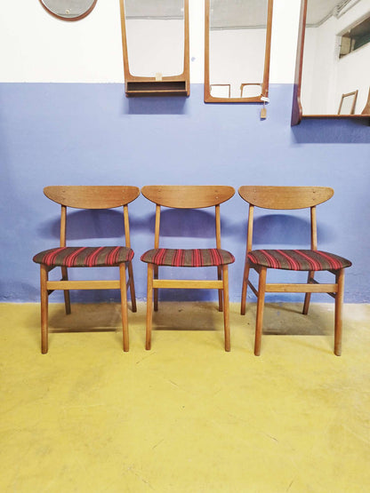 Sedie Farstrup n.210 design danese vintage anni 50 [89j43666-tre] misure L.45 H.77/46 P.40