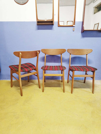 Sedie Farstrup n.210 design danese vintage anni 50 [89j43666-tre] misure L.45 H.77/46 P.40