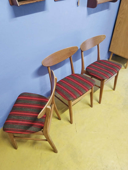 Sedie Farstrup n.210 design danese vintage anni 50 [89j43666-tre] misure L.45 H.77/46 P.40