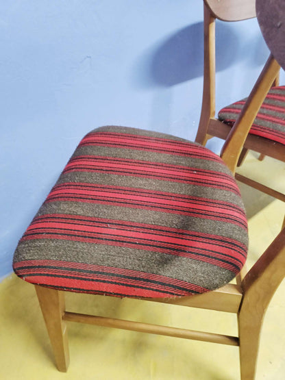 Sedie Farstrup n.210 design danese vintage anni 50 [89j43666-tre] misure L.45 H.77/46 P.40