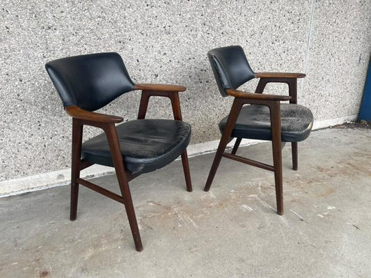 Coppia poltroncine Erik Kirkegaard vintage danese anni 50 teak schienale avvolgente restaurate