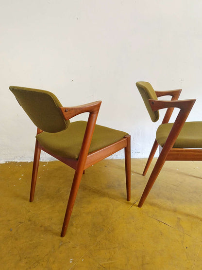 Coppia sedie vintage Kai Kristiansen Model Z numero 42 teak design danese anni 60