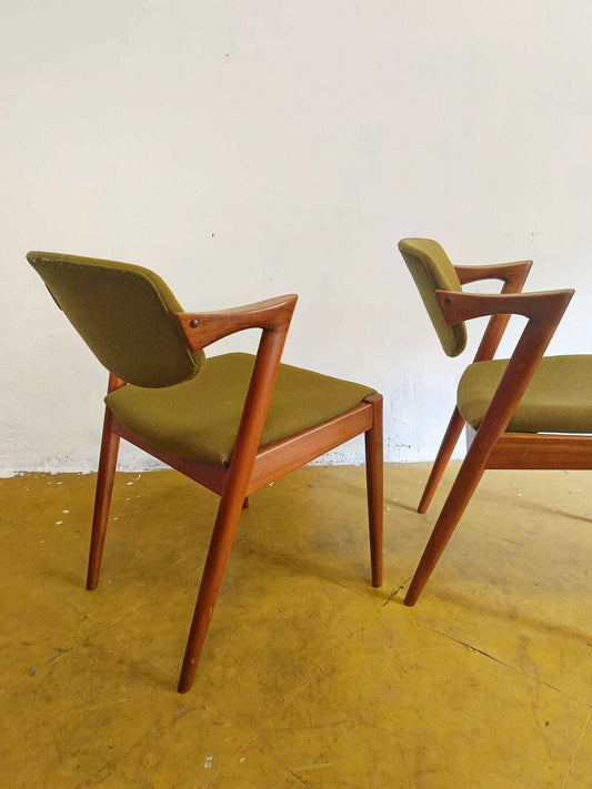 Coppia sedie vintage Kai Kristiansen Model Z numero 42 teak design danese anni 60