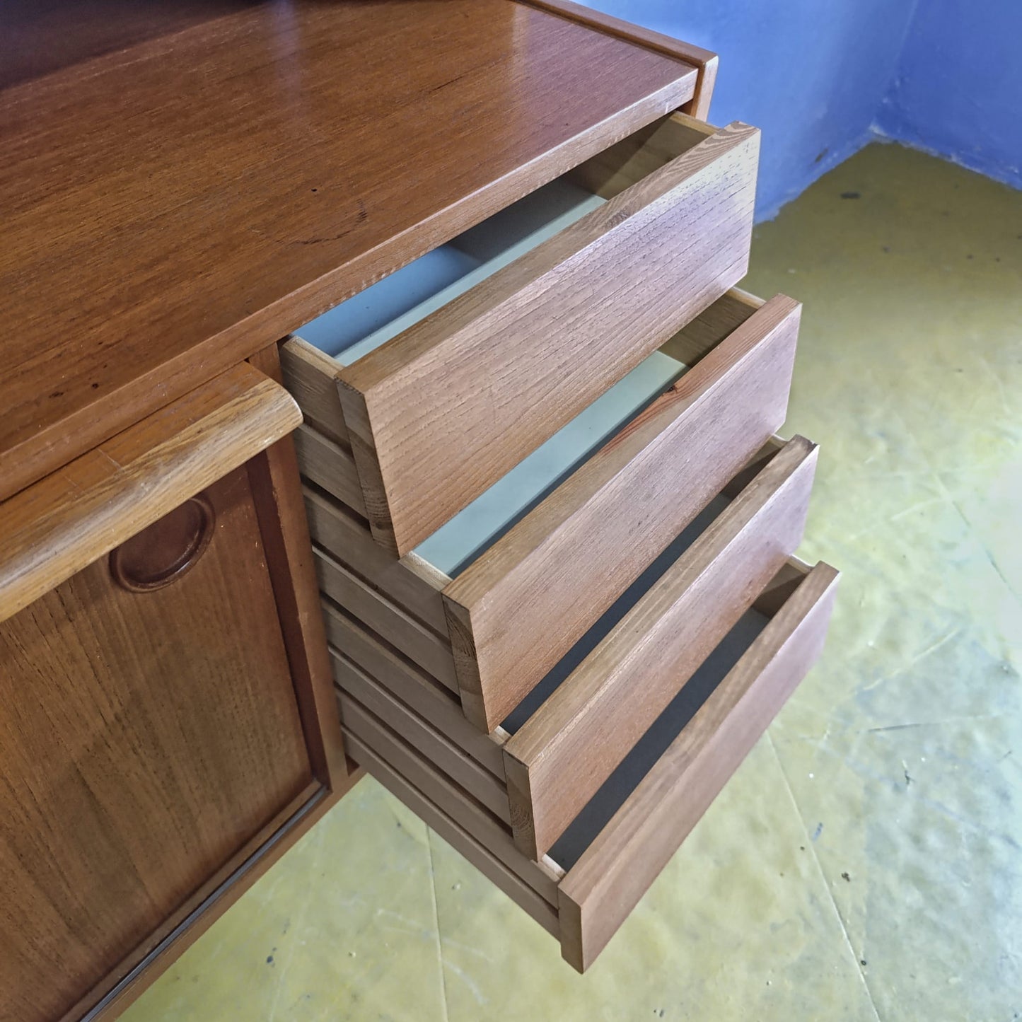 Libreria scrittoio design svedese vintage anni 60 [83sw24614] misure L.120 H.163,5 P.28