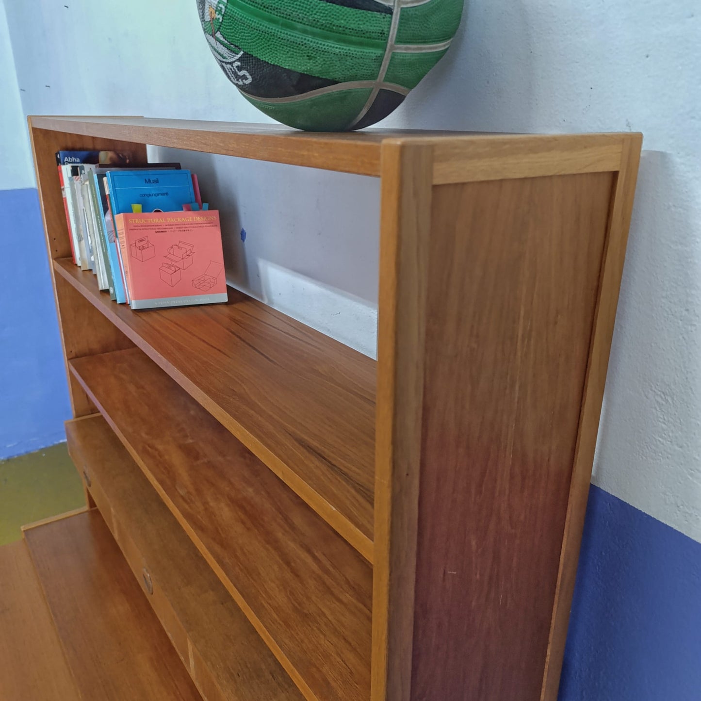 Libreria scrittoio design svedese vintage anni 60 [83sw24614] misure L.120 H.163,5 P.28