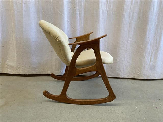 Sedia a dondolo Aage Christiansen vintage design danese anni 50 [j41994] misure L.65 H.75 P.60