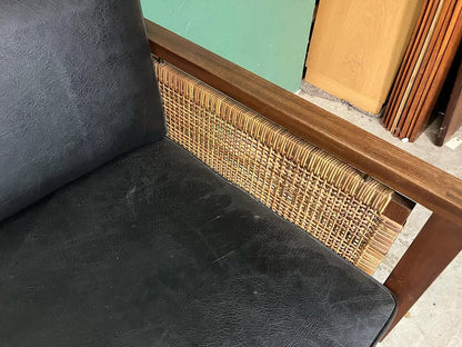 Divano nero design danese vintage anni 60 [atk127]