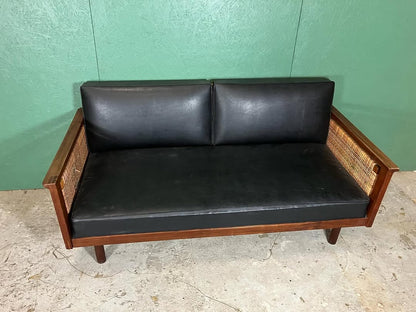 Divano nero design danese vintage anni 60 [atk127]