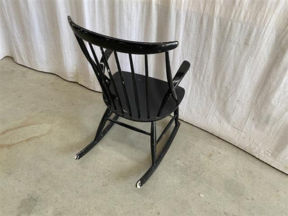 Sedia a dondolo Illum Wikkelsø design danese vintage [j44159] misure da richiedere