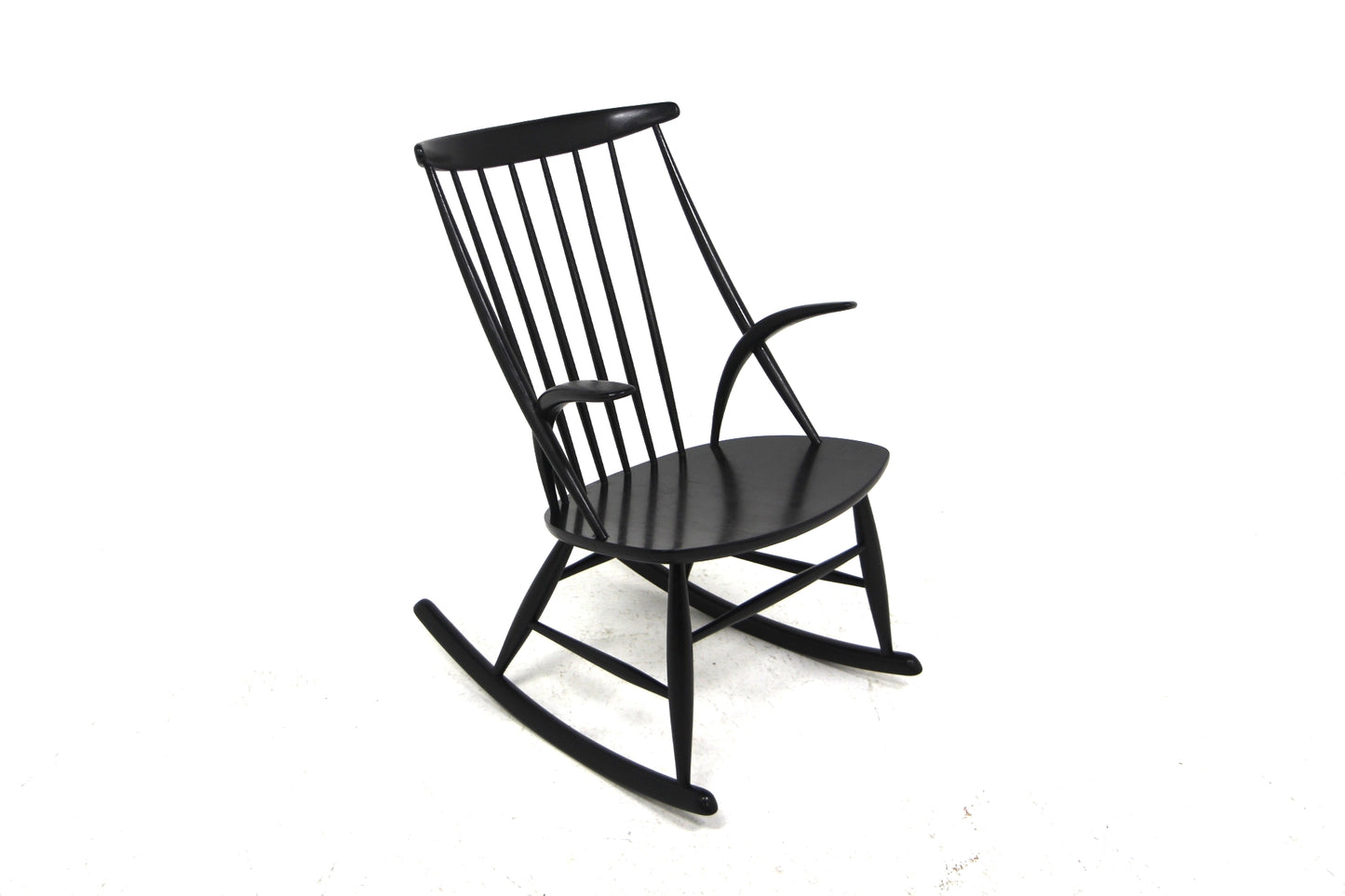 Sedia a dondolo "IW3" Illum Wikkelsø design danese vintage anni 60 [sw27008] misure L.58 H.91 P.74