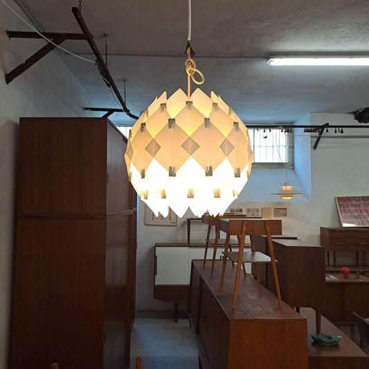 Lampada Butterfly Lars Schiøler vintage danese anni 60 acrilico ambra restaurata