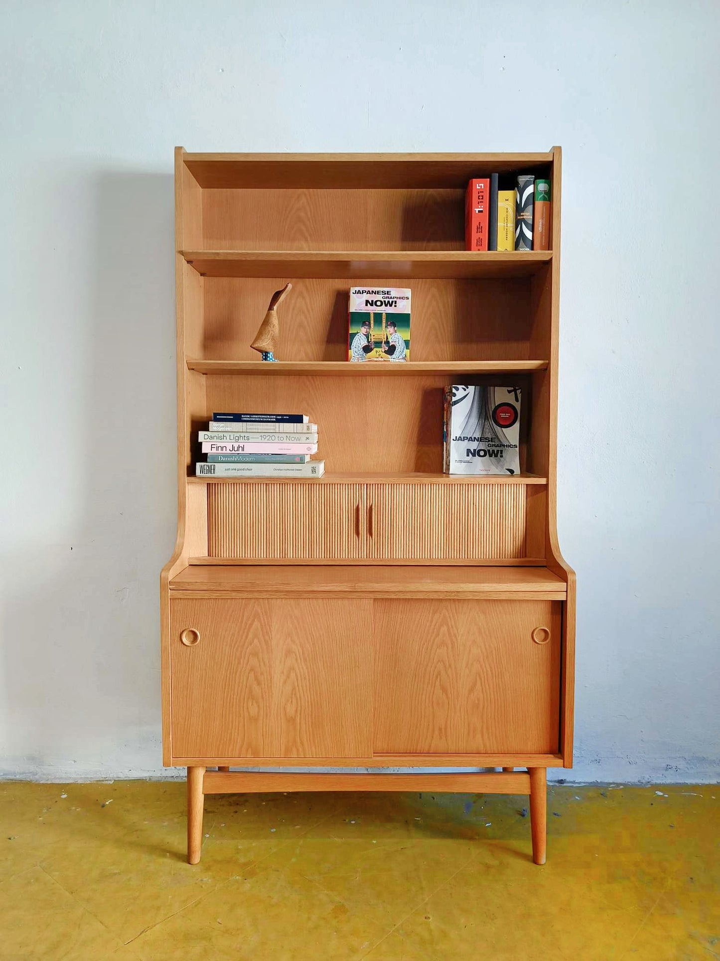 Libreria Johannes Sorth design danese vintage anni 50 [89ck1799] misure L.182 H.100 P.43