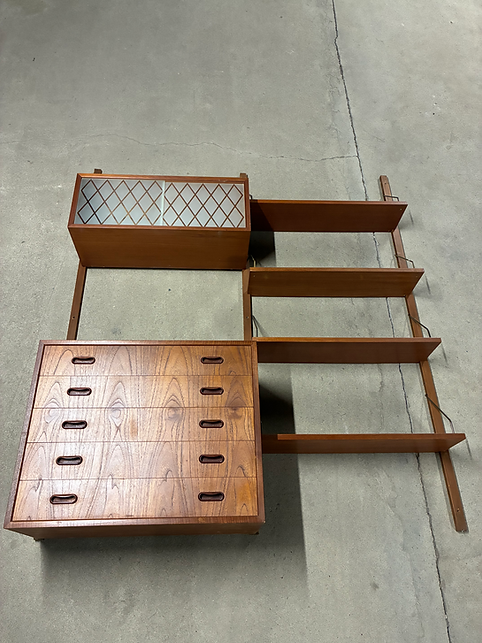 Libreria parete design danese anni 50  teak 175cm