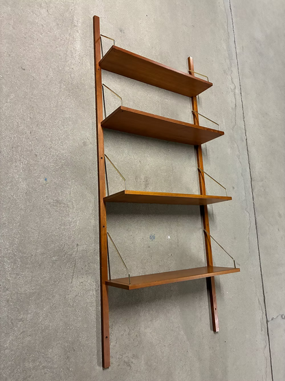 Libreria parete design danese anni 50 | teak 198cm
