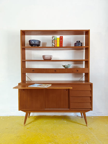 Libreria scrittoio design svedese vintage anni 60 [83sw24614] misure L.120 H.163,5 P.28
