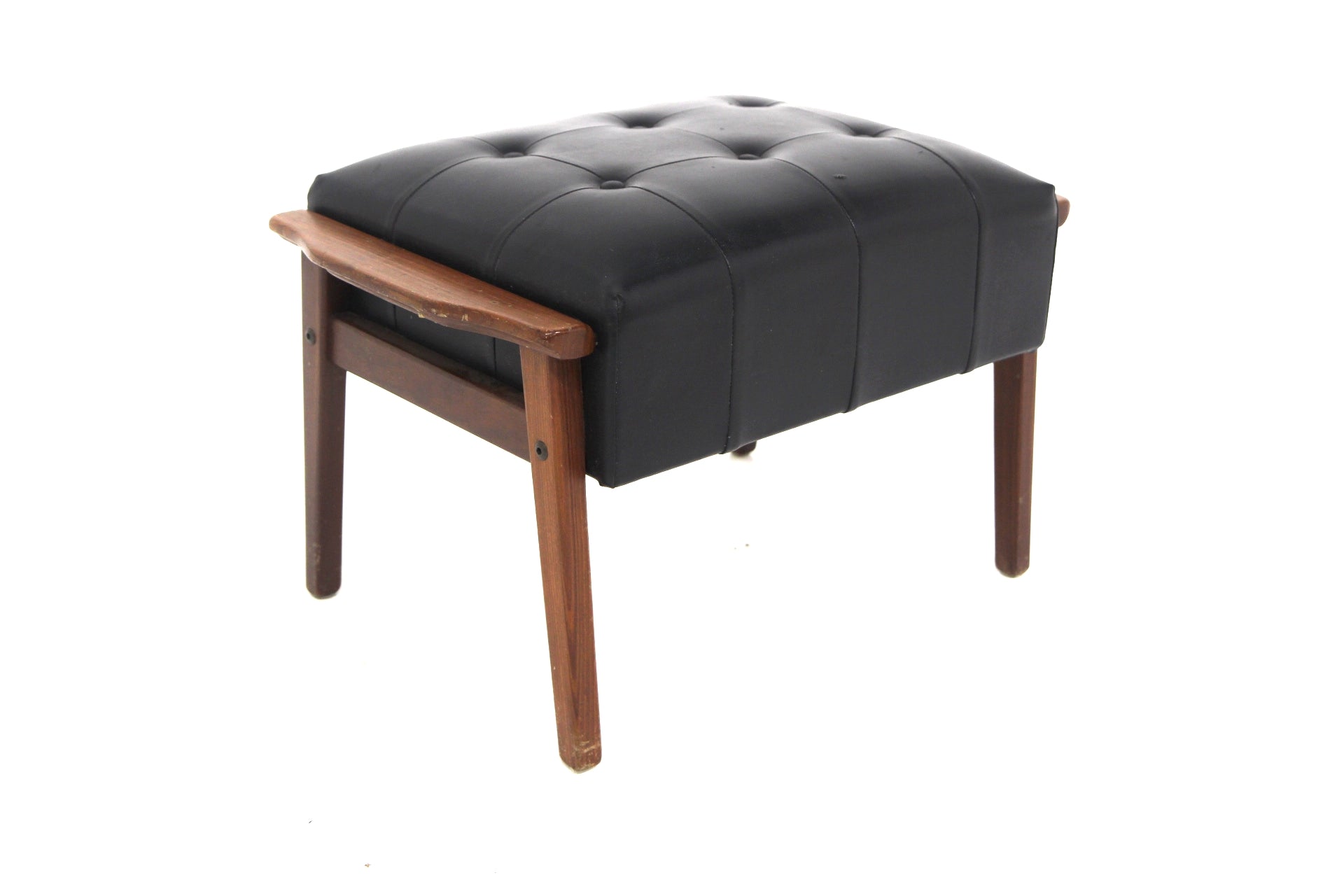 Poggiapiedi design svedese vintage anni 60  teak vinile