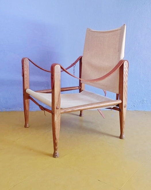 Poltrona Safari Kaare Klint vintage anni 30 frassino cuoio iconica restaurata