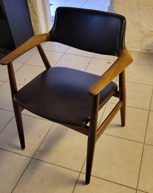 Poltroncina Erik Kirkegaard vintage danese anni 50 teak restaurata elegante
