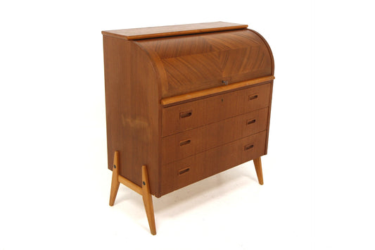 Scrittoio tondo design svedese vintage anni 50 [sw27472] misure L.90 H.97 P.45