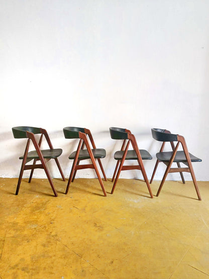Sedie Th.Harlev mod.205 design danese originale vintage anni 60 [74st-4] * da ristoffare * misure H.73/44 L.50 P.46