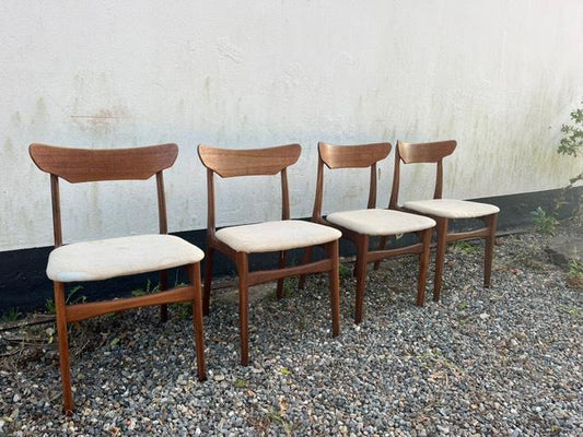 Sedie vintage danesi anni 50 teak schienale sedile imbottiti restaurate