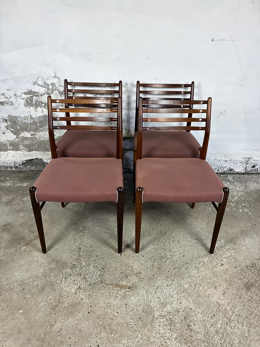 Set 4 Sedie palissandro design danese vintage anni 50 [ck2033] 