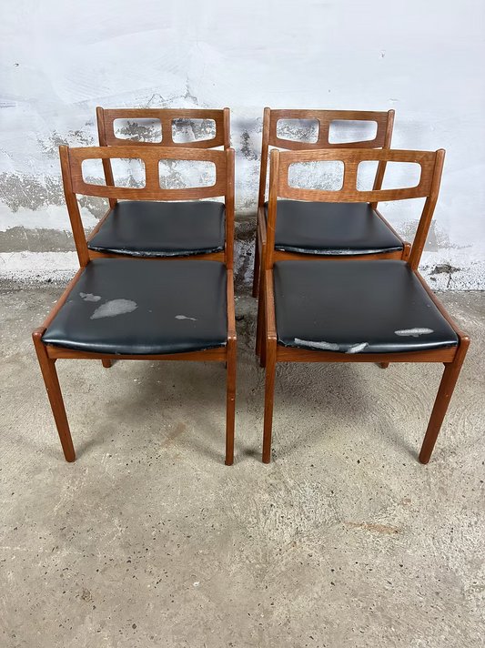 Set 4 Sedie teak design danese vintage anni 50 [ck2045]