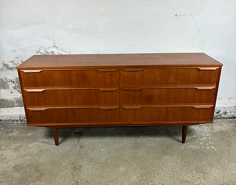 Sideboard vintage danese anni 50 teak ante cassetti configurazione orizzontale restaurato