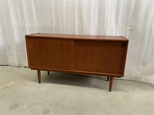 Sideboard vintage danese anni 50 teak ante scorrevoli cassetti integrati restaurato