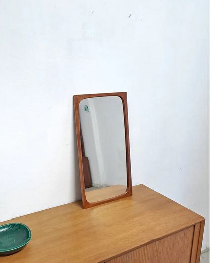 Specchio vintage design svedese originale anni 50 | teak 60cm