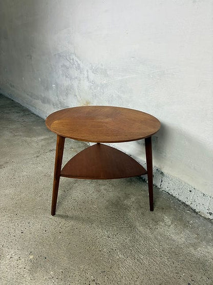 Tavolino tondo da caffè in teak - Jensen - vista profilo destro