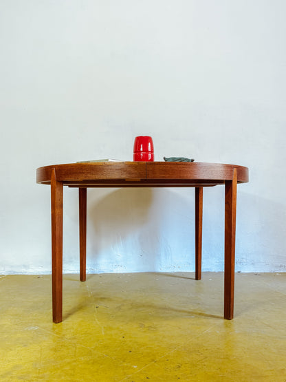 Tavolo rotondo vintage design danese anni 50 [91vnt1] misure a D.120+2*60 H.73