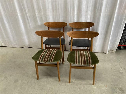 Vista frontale sedie Farstrup schienale sedile imbottiti design elegante scandinavo