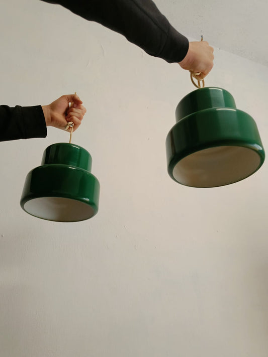 Lampadari Mini Pot Jo Hammerborg design danese vintage anni 50 | coppia verde