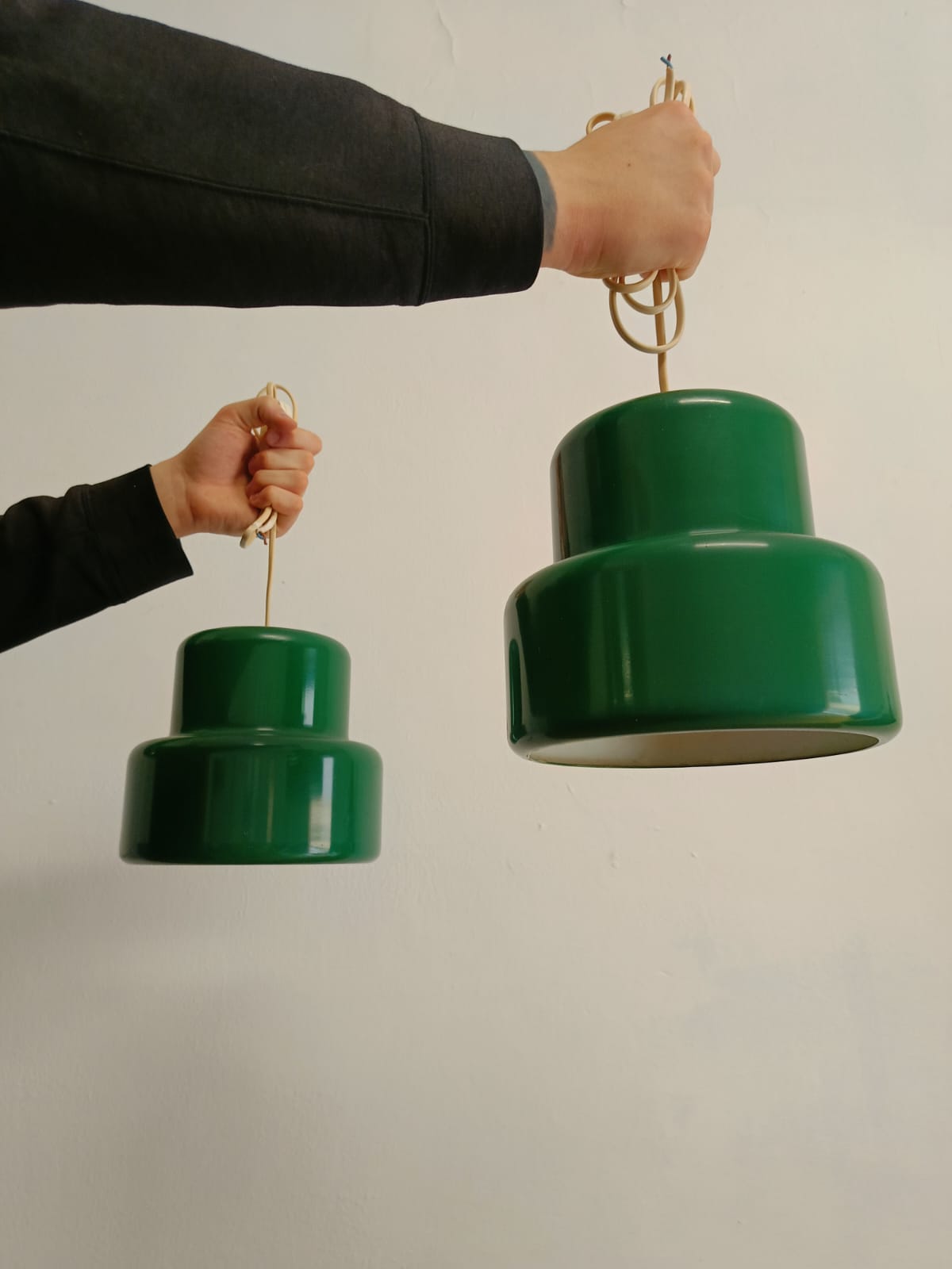 Lampadari Mini Pot Jo Hammerborg design danese vintage anni 50 | coppia verde