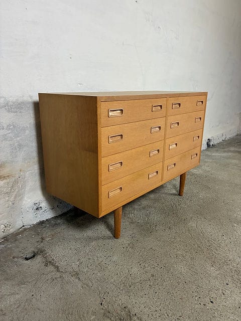 Cassettiera doppia quercia design danese anni 60 | 108cm | 99ck2425