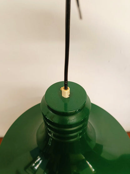 Lampada Sospensione Danese Anni '50 | Verde L.39 | Disco UFO