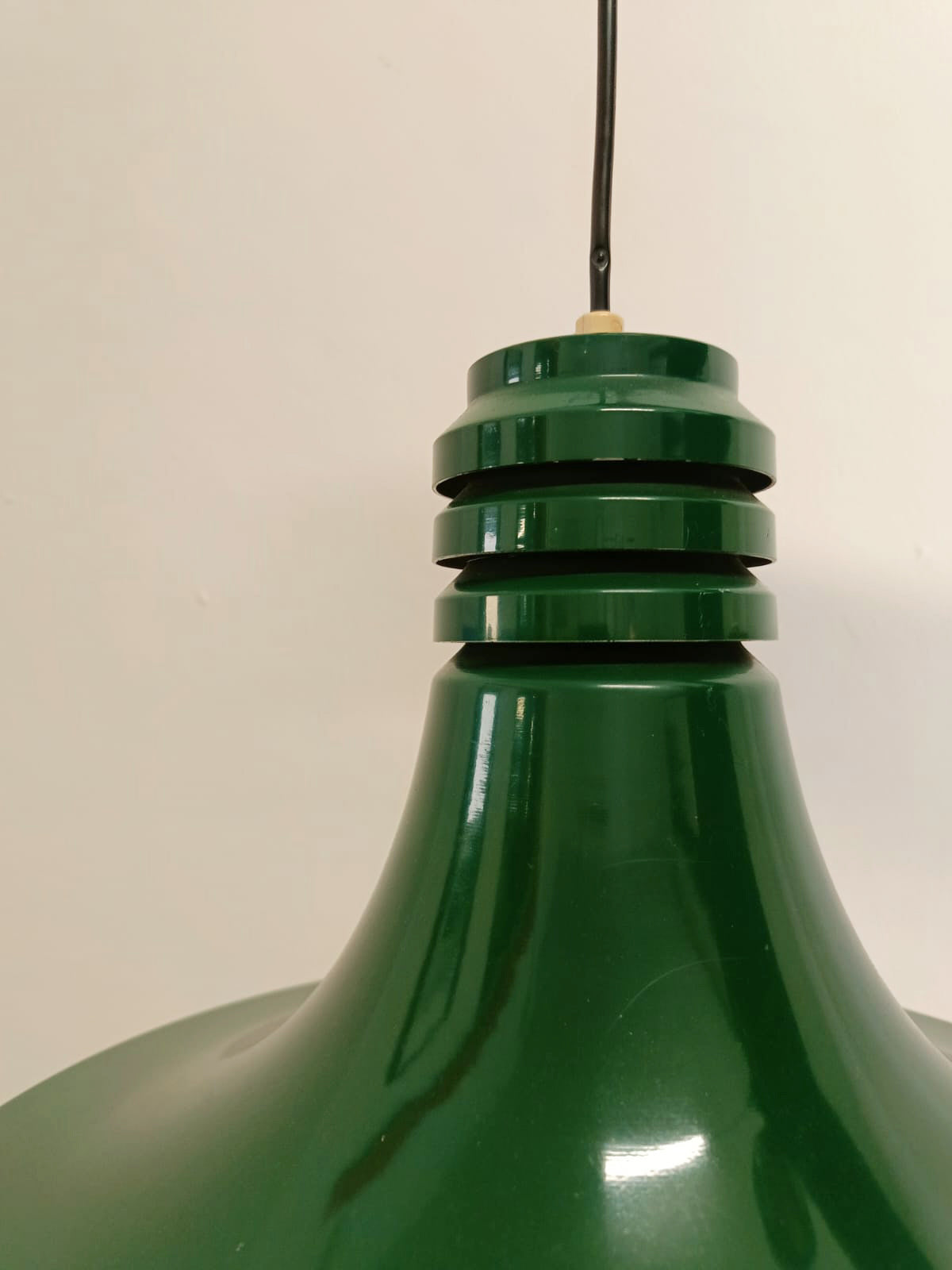 Lampada Sospensione Danese Anni '50 | Verde L.39 | Disco UFO