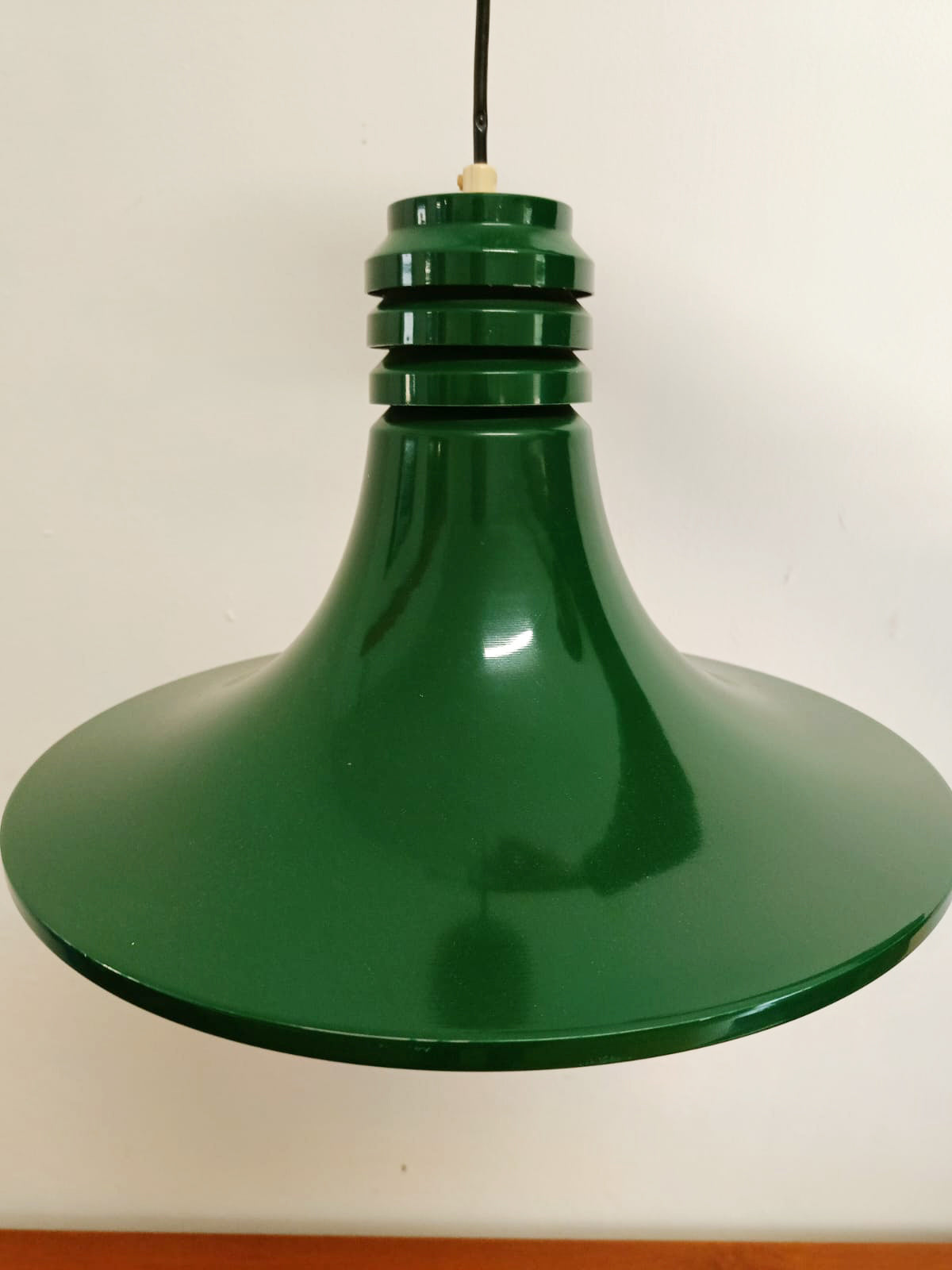 Lampada Sospensione Danese Anni '50 | Verde L.39 | Disco UFO