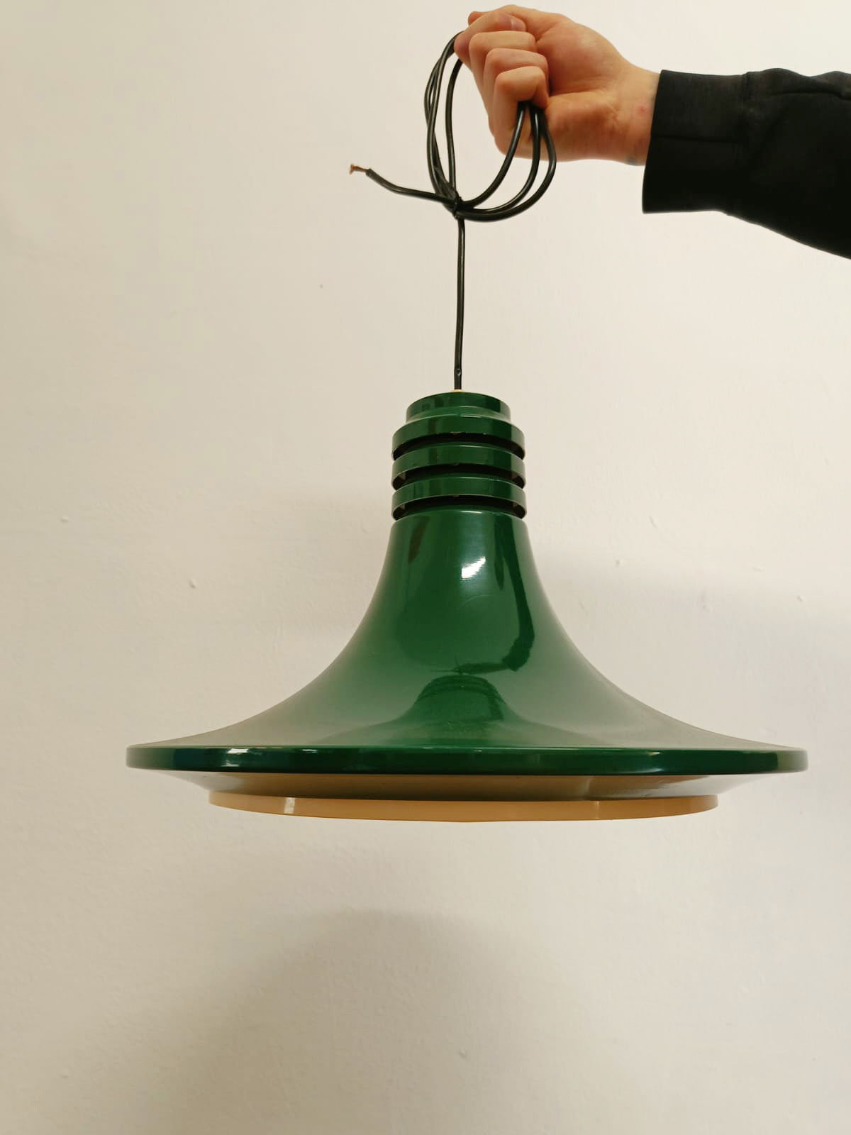 Lampada Sospensione Danese Anni '50 | Verde L.39 | Disco UFO