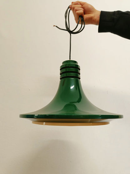 Lampada Sospensione Danese Anni '50 | Verde L.39 | Disco UFO
