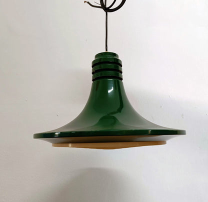 Lampada Sospensione Danese Anni '50 | Verde L.39 | Disco UFO