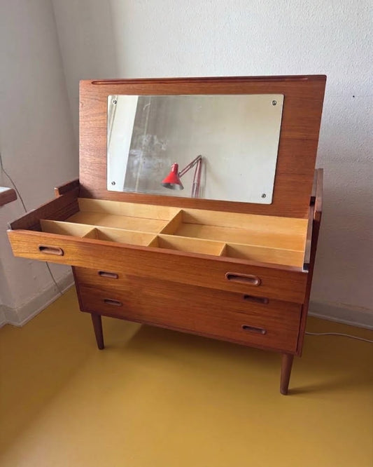 Toletta Design Danese Anni '50 Teak con Specchio | 90cm | 99mkt3