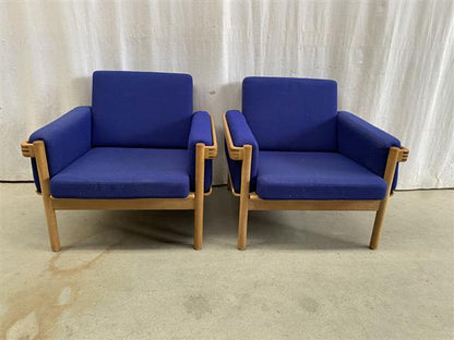 Poltrone coppia H. W, Klein design danese vintage [j44253]